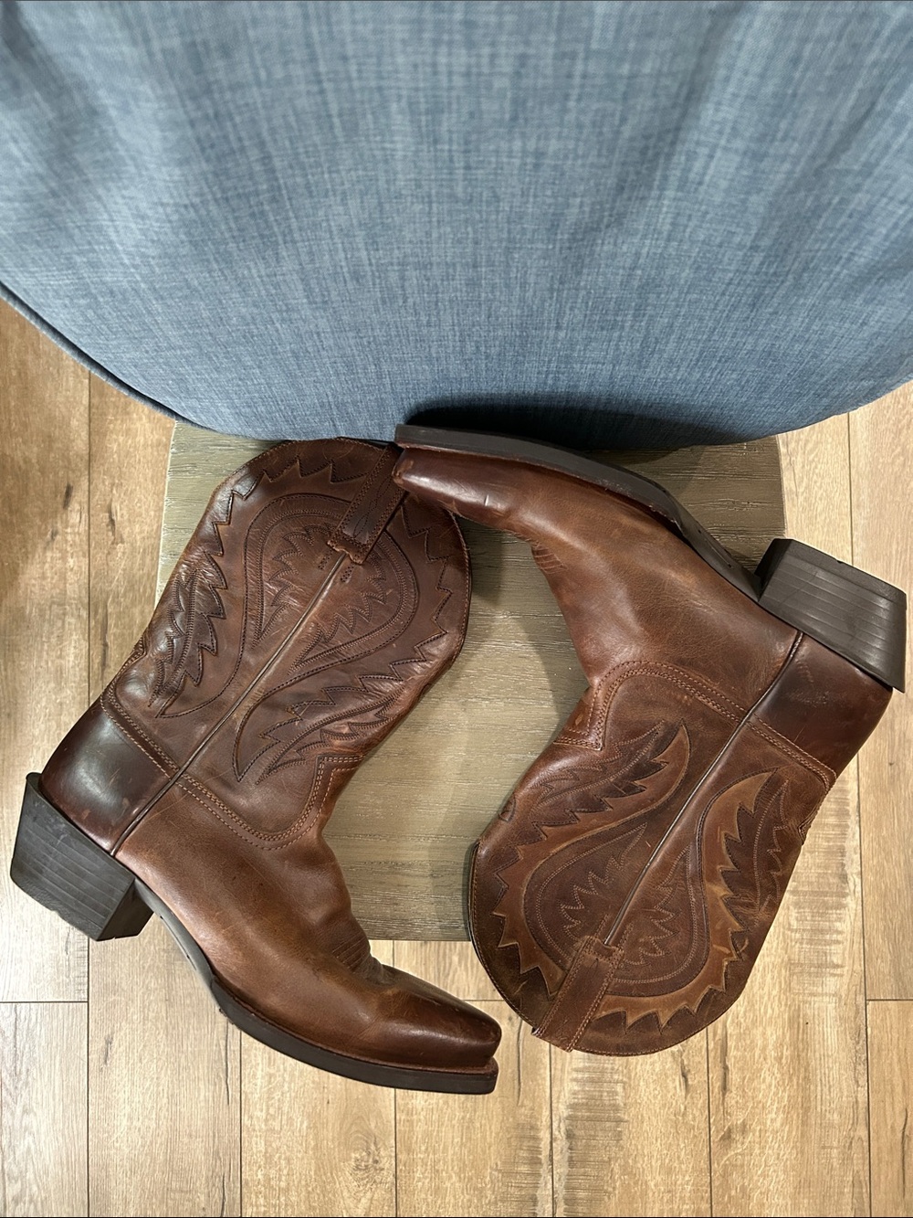 Ariat Men’s Square Toe Leather Cowboy Boots Size 12D